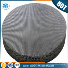 Disco de filtro sinterizado de acero inoxidable de 0.5 10 15 20 micras para filtro de agua de aceite